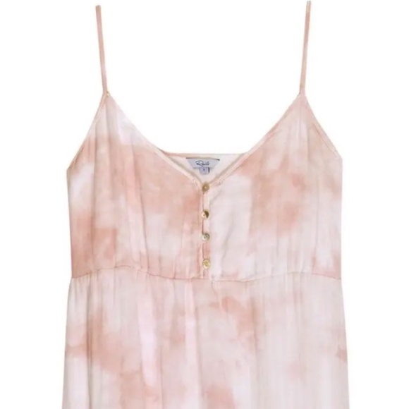 RAILS MIDI Dress XL LINEN Blend DELILAH Pink Tie Dye Adj. Spaghetti Straps $188 - Picture 9 of 13